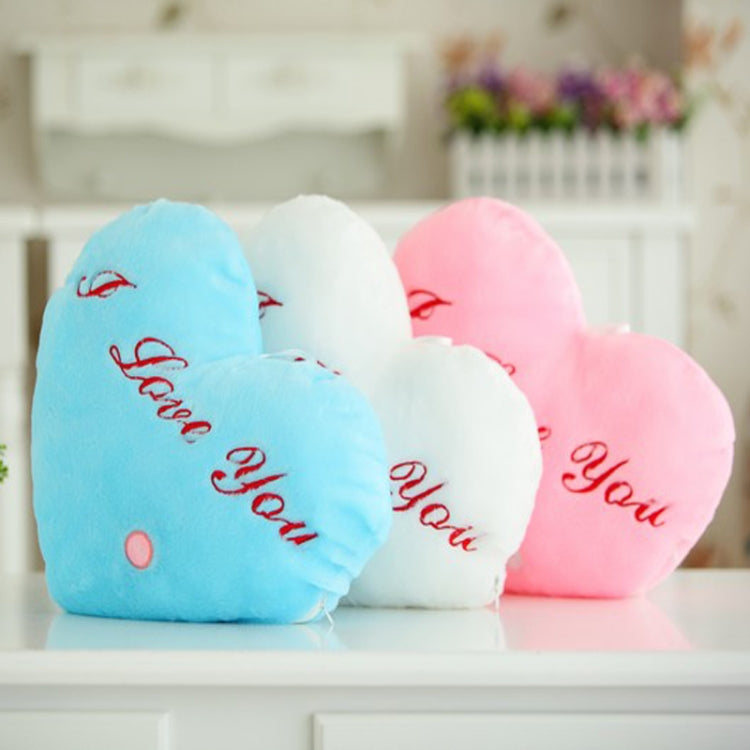 Heart Shaped English Letter Pattern Glowing Light Plush Pillow Toy Cushion