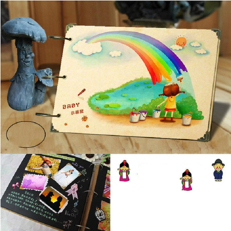 10 inch DIY Paste Retro Loose-leaf Iron Hoop Photo Album