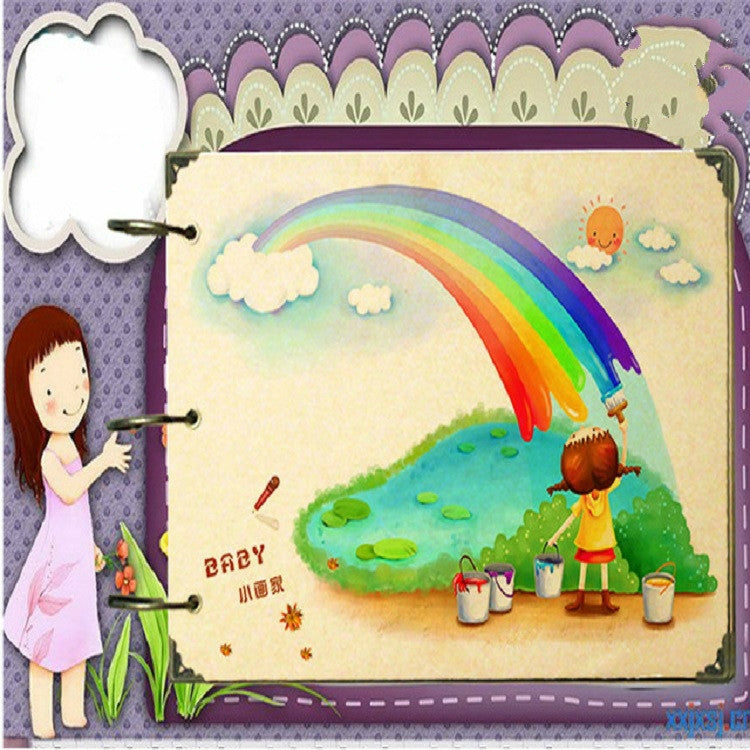 10 inch DIY Paste Retro Loose-leaf Iron Hoop Photo Album