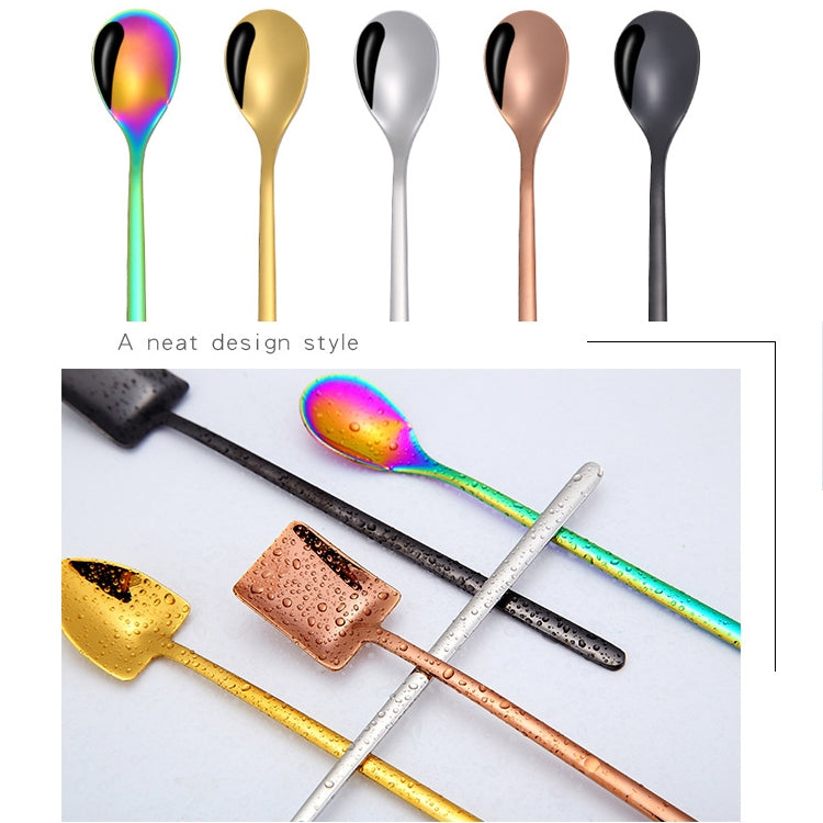2 PCS Stainless Steel Spoon Creative Coffee Spoon Bar Ice Spoon Gold Plated Long Stirring Spoon