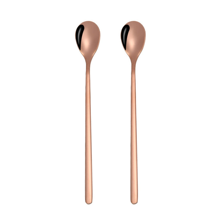 2 PCS Stainless Steel Spoon Creative Coffee Spoon Bar Ice Spoon Gold Plated Long Stirring Spoon