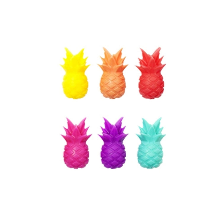 6pcs / Set Wine Glass Silicone Pineapple Mark Distinguisher Party Fruit Shape Cup Mark