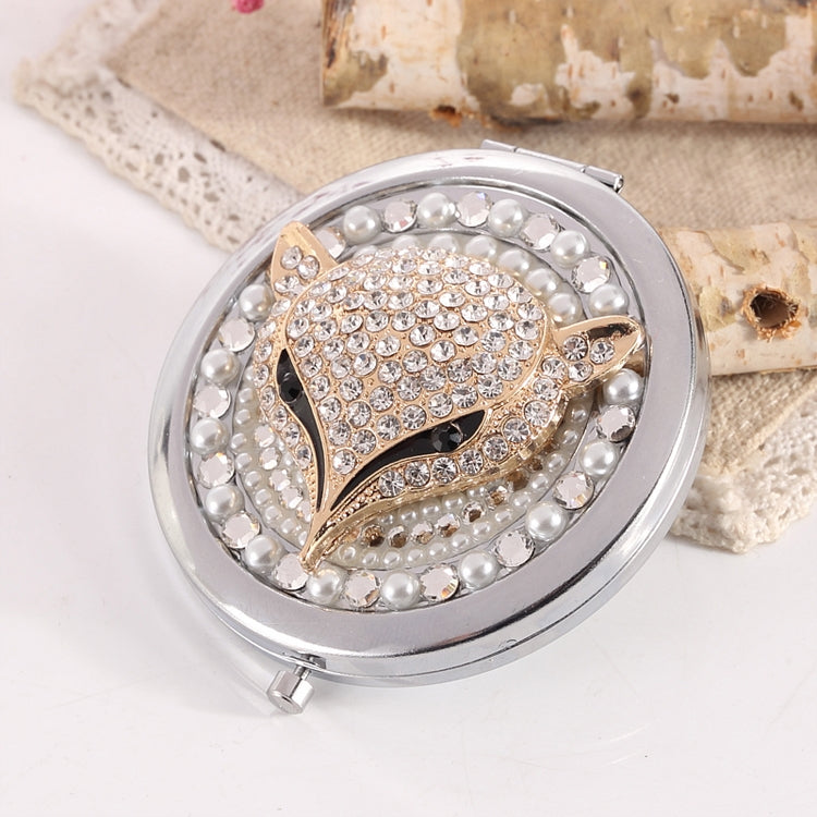 Personalized DIY Rhinestone Portable Makeup Mirror Double Mirror