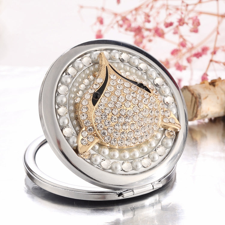Personalized DIY Rhinestone Portable Makeup Mirror Double Mirror