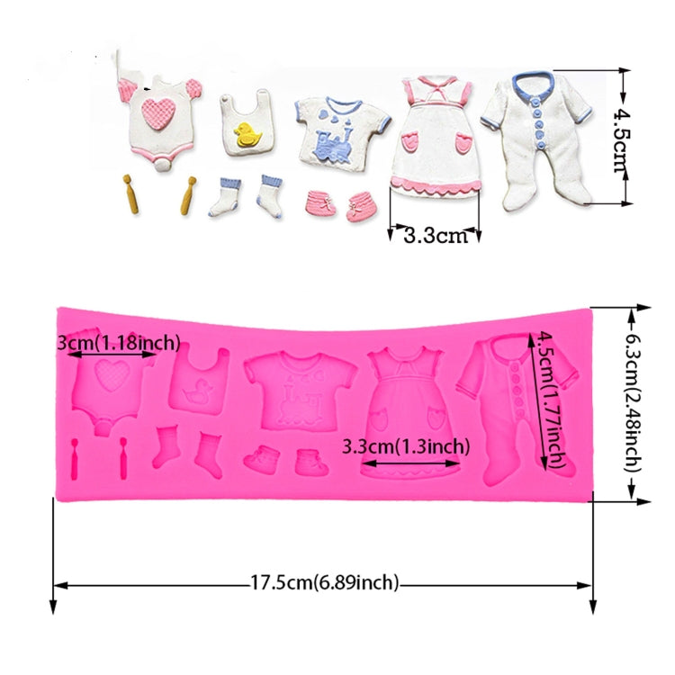 2 PCS Baking Mold Baby Shoes Fondant Cake Mold Kid Clothes Silicone DIY Chocolate West Point Mold