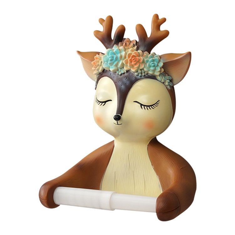 Punch-free Cartoon Animal Creative Home Roll Bathroom Wall-mounted Tissue Box