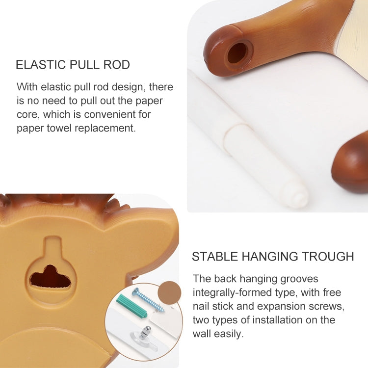 Punch-free Cartoon Animal Creative Home Roll Bathroom Wall-mounted Tissue Box