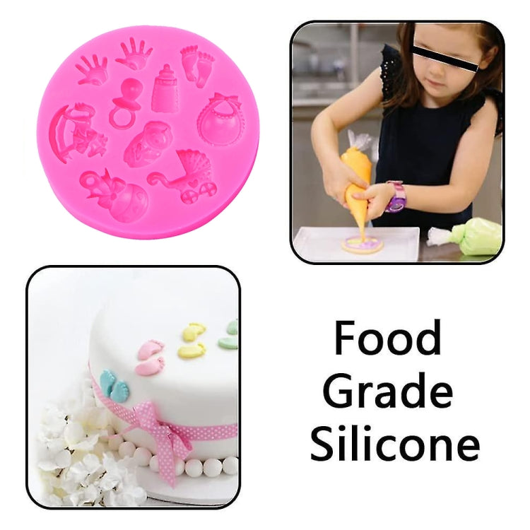 2 PCS Baby Hand Foot Shape DIY Mold Fondant Silicone Cake Chocolate Mold Baking Tool