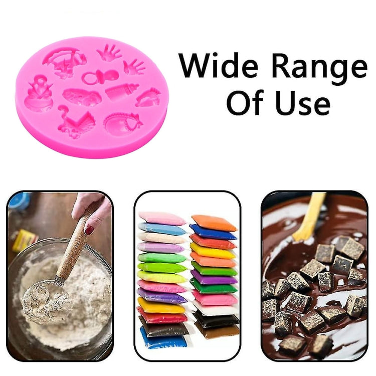 2 PCS Baby Hand Foot Shape DIY Mold Fondant Silicone Cake Chocolate Mold Baking Tool