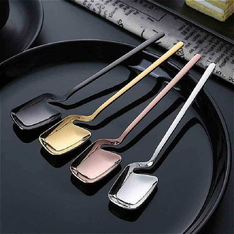 Stainless Steel V-shaped Wall Hanging Design Simple Coffee Spoon Fork Creative Long Handle Stirring Tableware