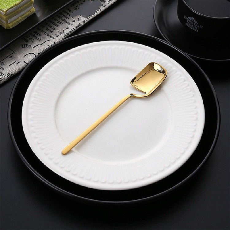 Stainless Steel V-shaped Wall Hanging Design Simple Coffee Spoon Fork Creative Long Handle Stirring Tableware