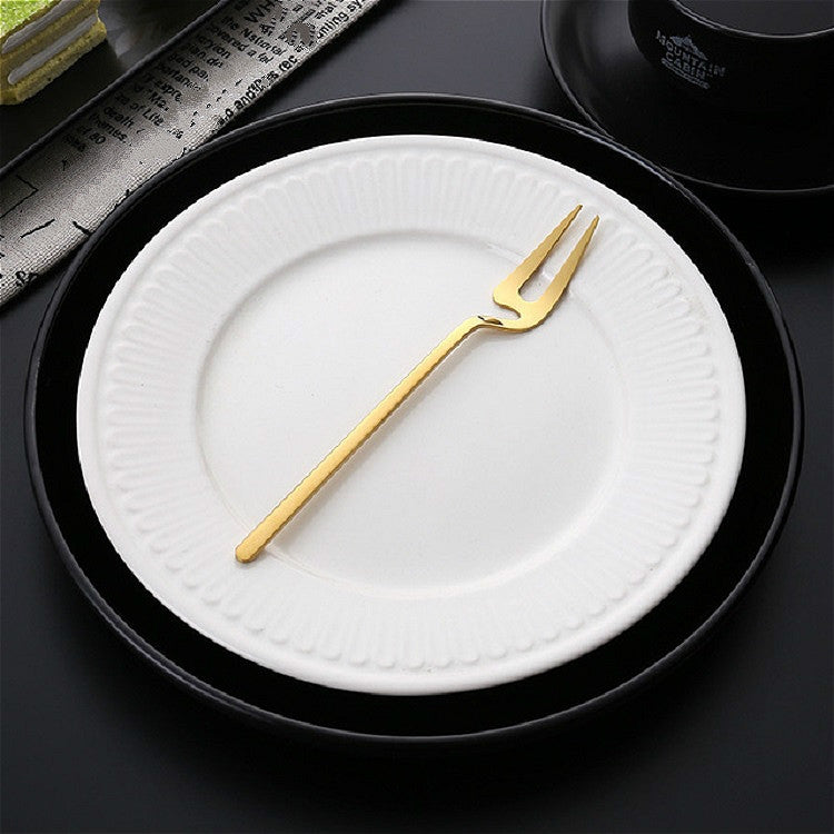 Stainless Steel V-shaped Wall Hanging Design Simple Coffee Spoon Fork Creative Long Handle Stirring Tableware