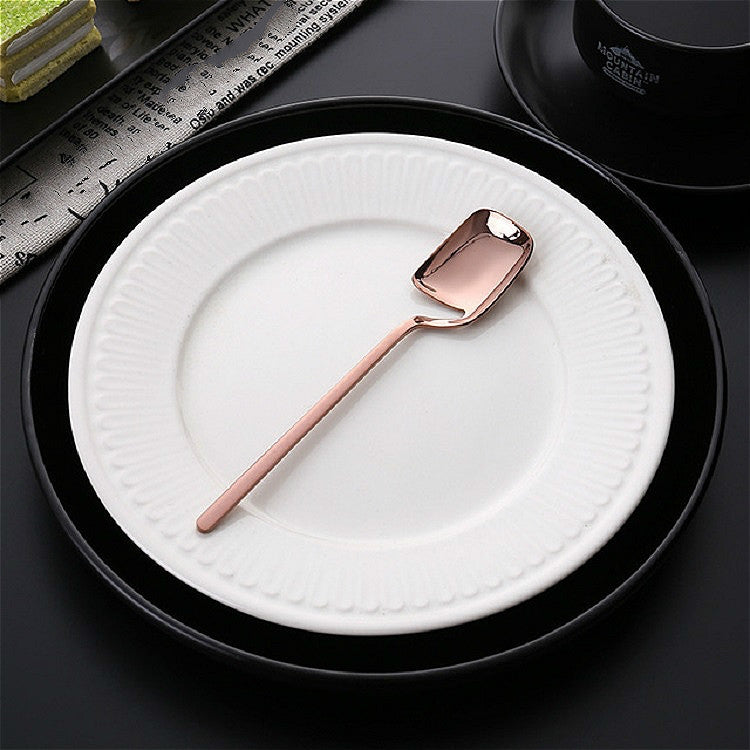 Stainless Steel V-shaped Wall Hanging Design Simple Coffee Spoon Fork Creative Long Handle Stirring Tableware