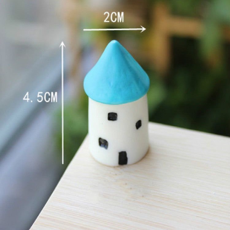 2 PCS Small House Moss Micro Landscape Decoration Succulent Ornament