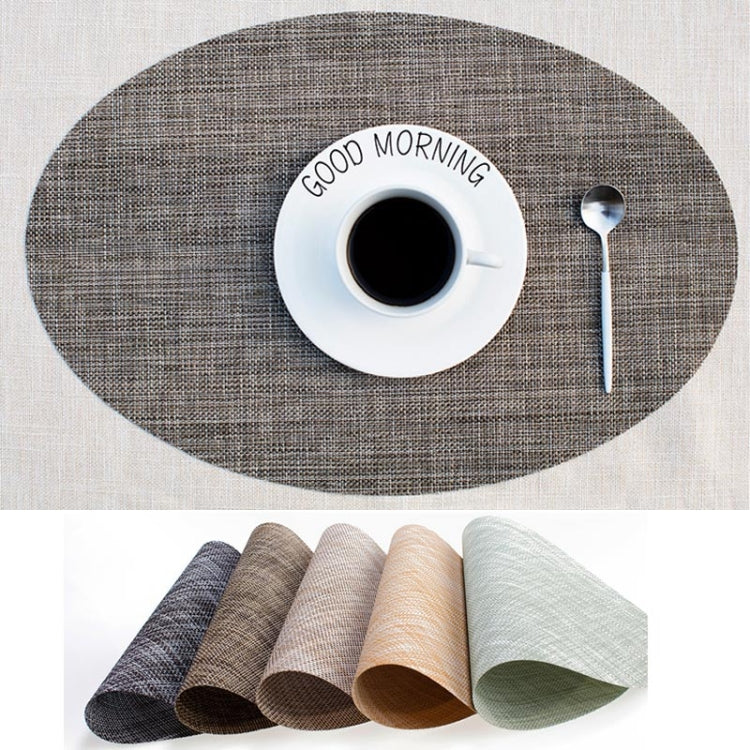 PVC Oval Shape Dining Table Mat Heat Insulation Non-Slip Placemats Disc Bowl Tableware Pads