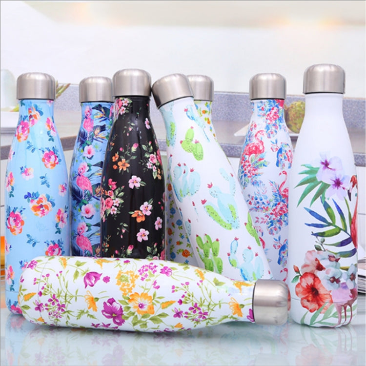 Animals Plants Pattern Thermal Cup Vacuum Flask Heat Water Bottle Portable Stainless Steel Sports Kettle