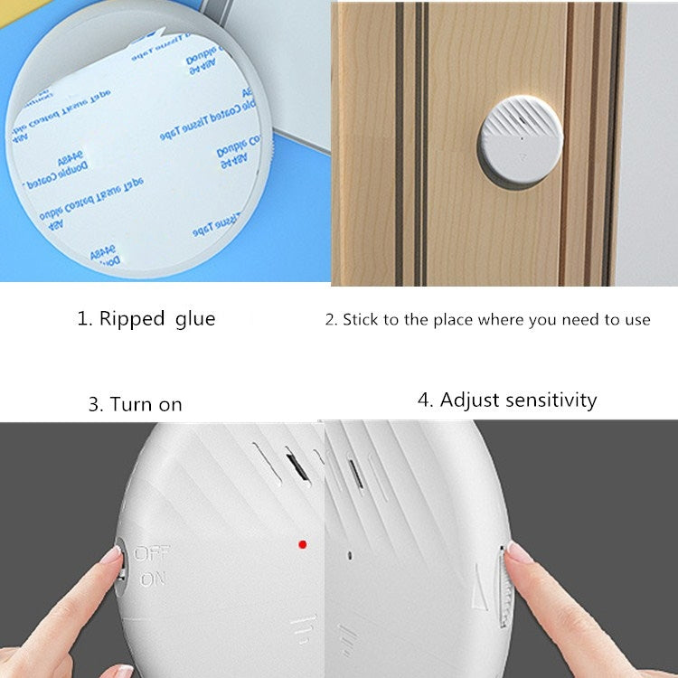125dB Vibration Sensor Alarm Door and Window Alarm Home Personal Anti-theft Alarm