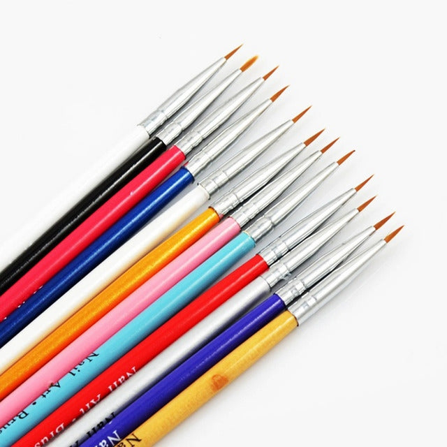 Colorful Nail Art Liner Thin Painting Brush Design Dotting Pen Acrylic Fine Tips Drawing Lines Flower Tool