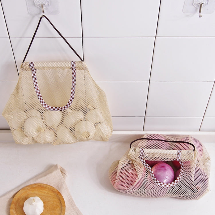 2 PCS Creative Kitchen Vegetable Onion Potato Storage Hanging Bag Hollow Breathable Mesh Bag Kitchen Garlic Ginger Mesh Storage Bag
