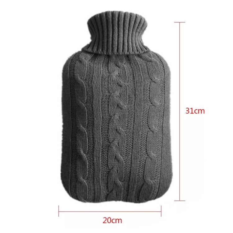 Hot Water Bottle Solid Color Knitting Cover (Without Hot Water Bottle) Water-filled Hot Water Soft Knitting Bottle Velvet Bag