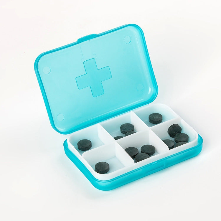 2 PCS Mini 6 Slots Portable Vitamin Medical Organizer