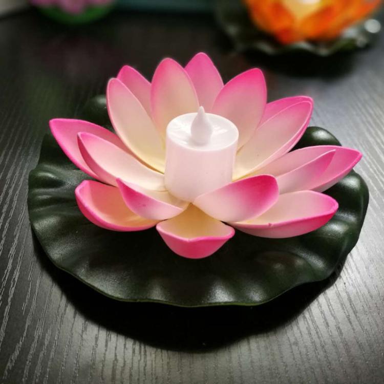 3 Color LED Flood Light Artificial Lotus Floating Flower Shape Lamps For Outdoor Swimming Pool Wishing Party