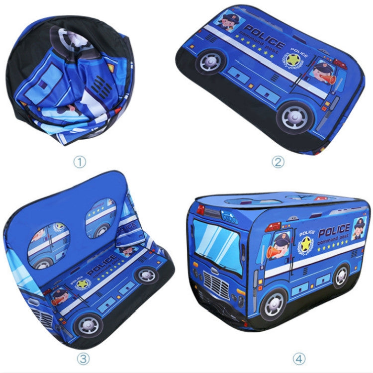 Children Toy Tent Cloth Fire Truck Police Car School Bus Game House