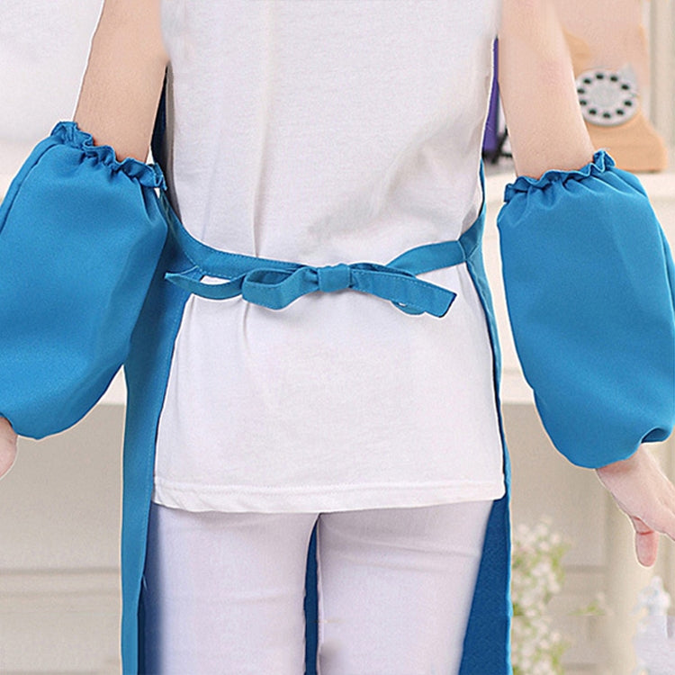 Children Cartoon Frog Pattern Apron Drawing Sleeves Painting Clothes