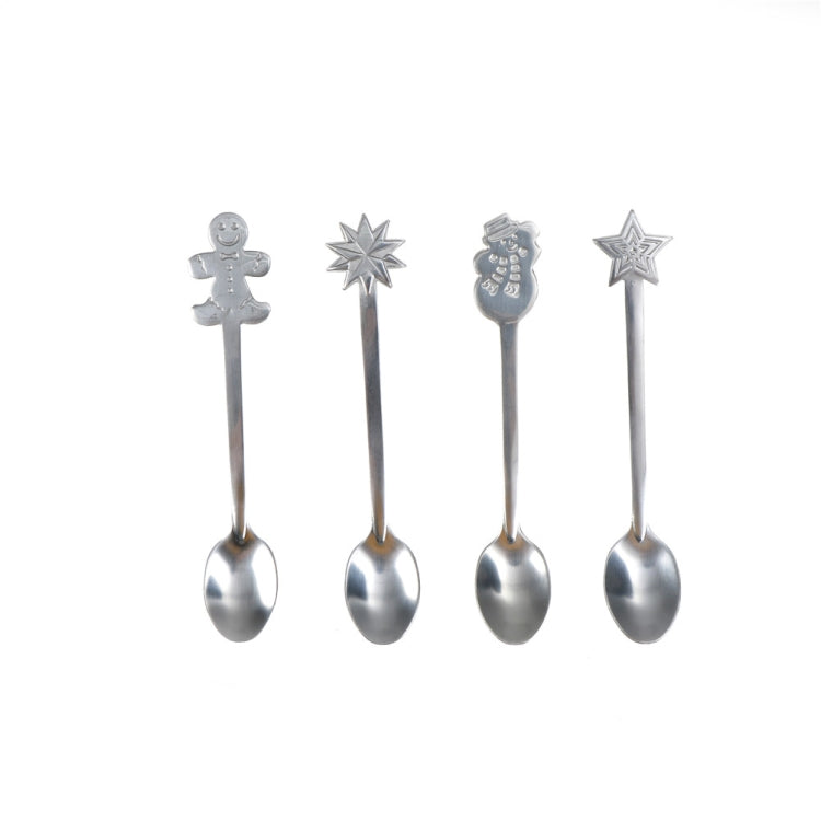 2 Sets Creative Stainless Steel Christmas Cutlery Four-piece Set