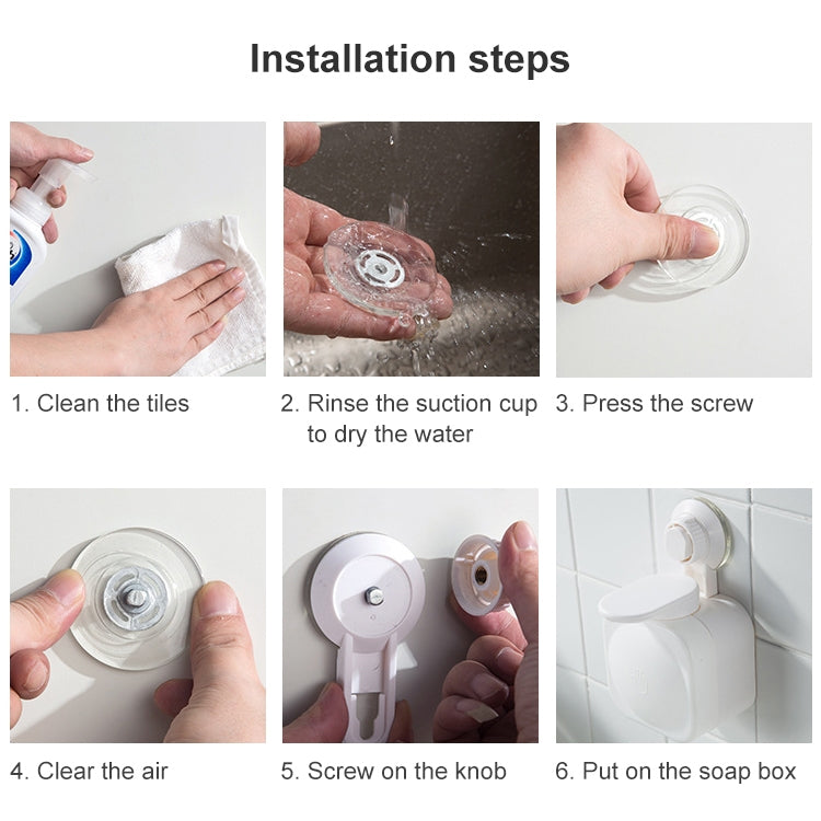 Bathroom Traceless Manual Soap Liquid Box Creative Suction Cup Wall-mounted Soap Dispenser Without Punching Plastic Soap Dispenser