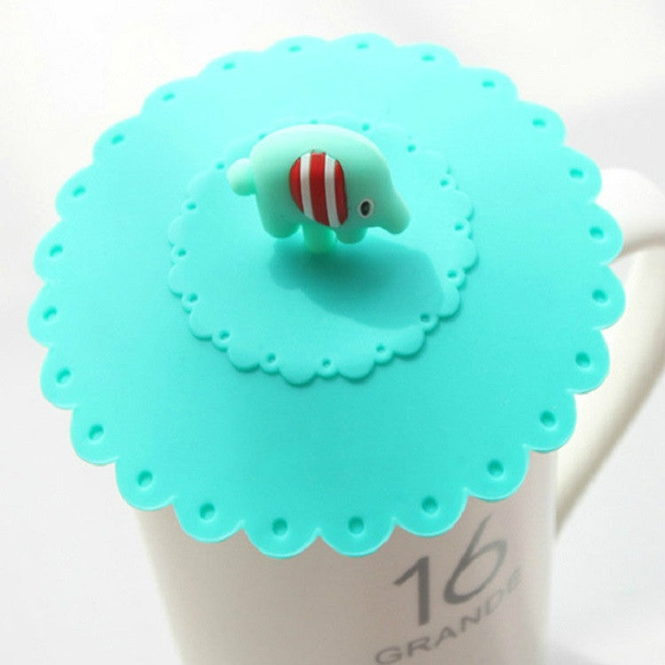 Cartoon Elephant Dustproof and Leakproof Silicone Cup Lid
