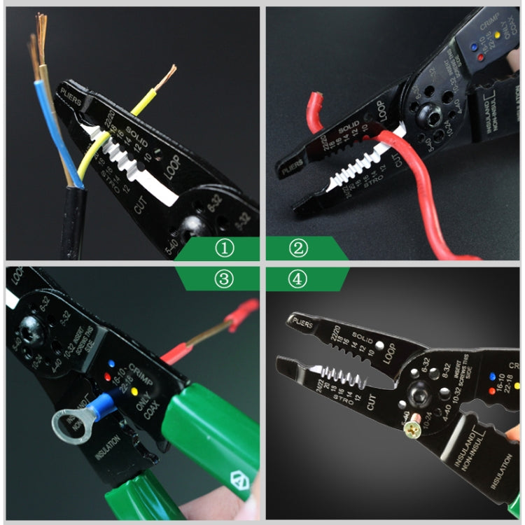 8 Inch Multi-function Cable Insulation Cutting Wire Stripper Electrician Repair Tool