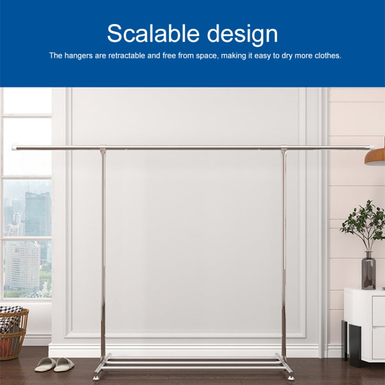 120-200cm Telescopic Drying Rack Outdoor Calcony Storage Shelf Stainless Steel Hanger Single Rod Clothes Rack