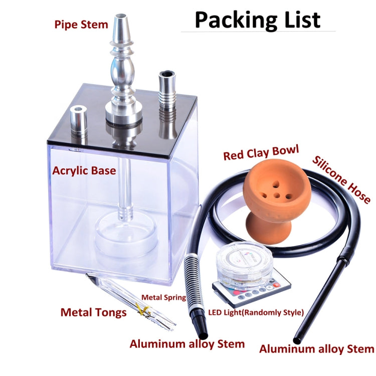 Square Acrylic Hookah Set