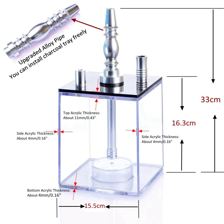 Square Acrylic Hookah Set
