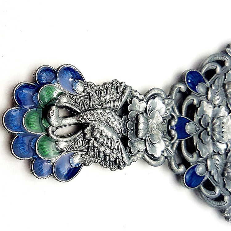 Vintage Handle Peacock Mirror Gift Box Comb Two-piece Portable Makeup Mirror