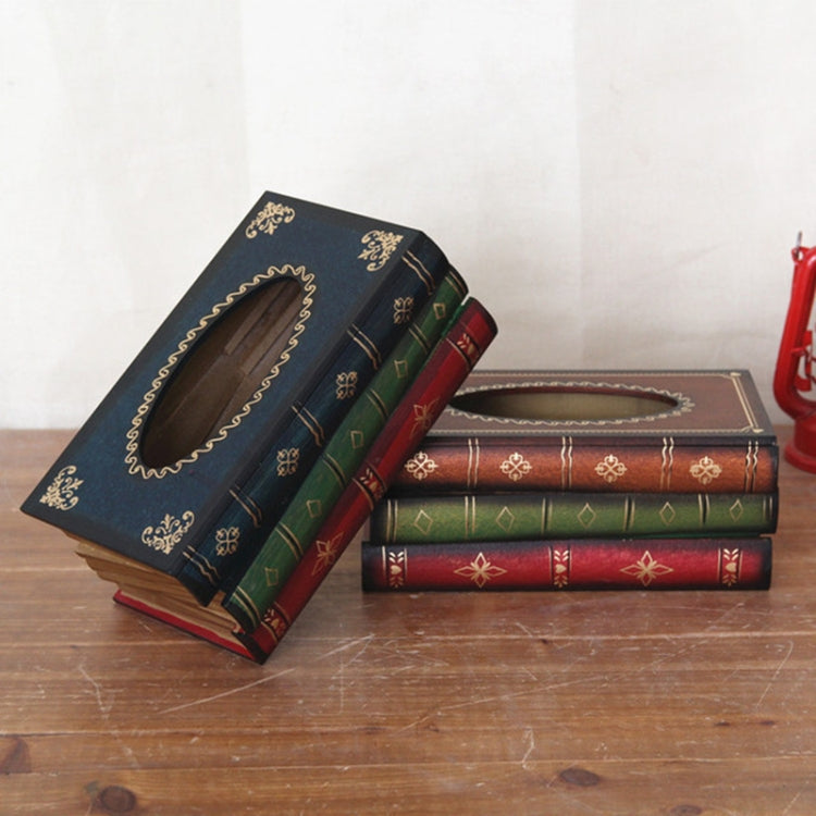 Retro Hand Drawn Book Style Tissue Box Case