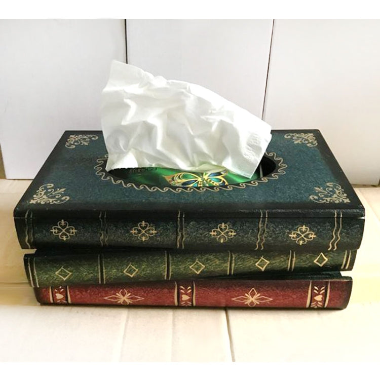 Retro Hand Drawn Book Style Tissue Box Case