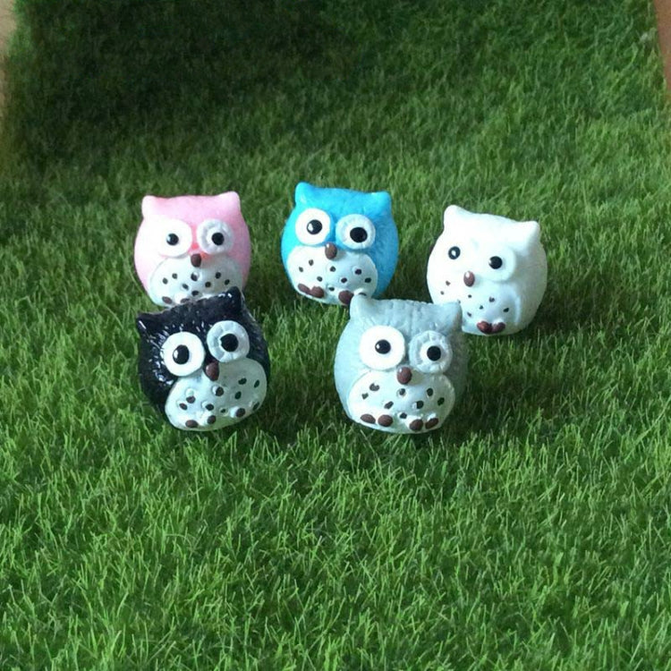 10 PCS Owl Mini Micro Landscape Decoration Resin Crafts DIY Landscape Ornaments