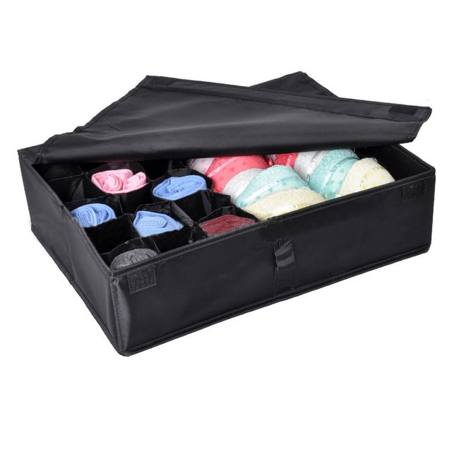 Oxford Cloth Underwear Socks Assortment Storage with Lid Finishing Box