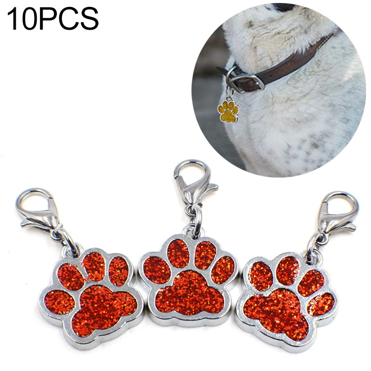 10 PCS Enamel Cat Dog  Bear Paw Prints Key Chain Jewelry Making