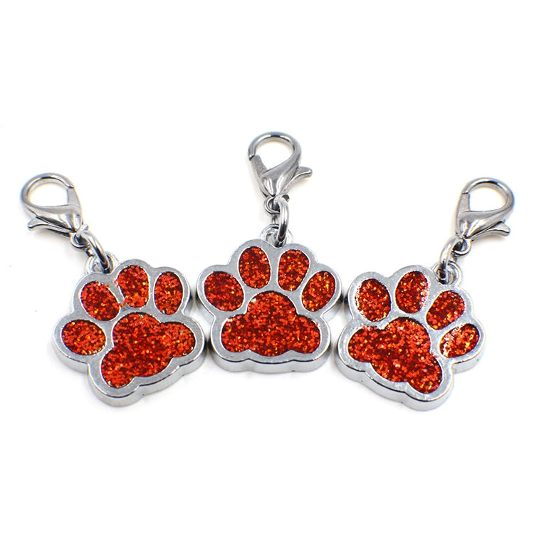 10 PCS Enamel Cat Dog  Bear Paw Prints Key Chain Jewelry Making
