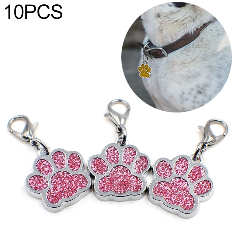 10 PCS Enamel Cat Dog  Bear Paw Prints Key Chain Jewelry Making