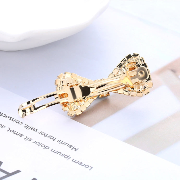 2 PCS  Fashion Women Crystal Rhinestone Hairpins Bow Knot Barrettes