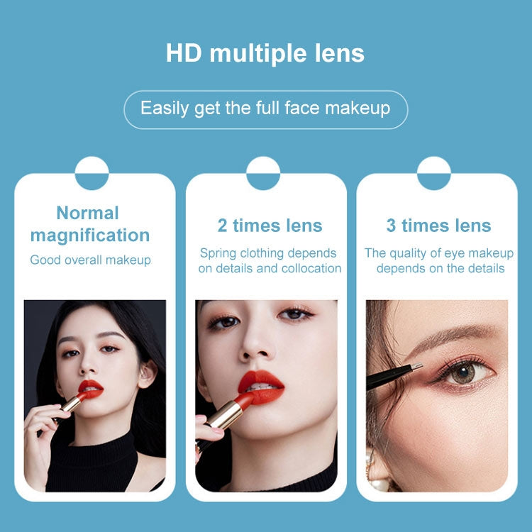 Simple & Stylish LED Three-Fold Square Makeup Mirror