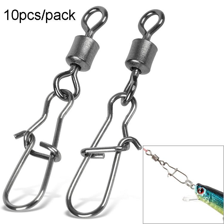 10pcs /Pack Stainless Steel Fishing Connector Bearing Rolling Swivel Connector Fishing Gear Accessories