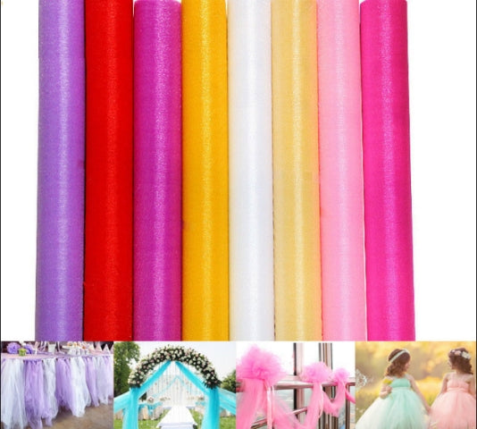 3pcs Tulle Roll Crystal Fabric Organza Tulle Roll Spool Decoration for Wedding Birthday Party, Size:2.5mx48cm