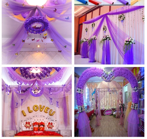 3pcs Tulle Roll Crystal Fabric Organza Tulle Roll Spool Decoration for Wedding Birthday Party, Size:2.5mx48cm