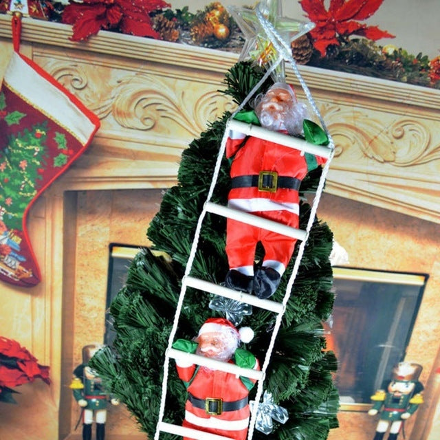Christmas Pendant Ladder Santa Claus Doll Tree New Year Ornaments