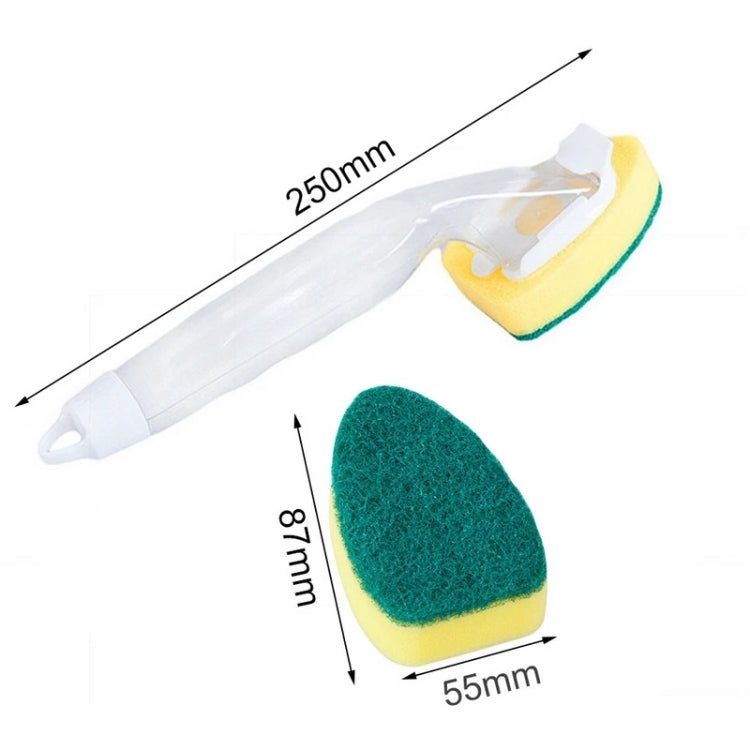 Kitchen Plastic Long Handle Cleaning Brush Automatic Adding Liquid Brush Removable Sponge Brush